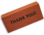Brick with Thank You inscribed